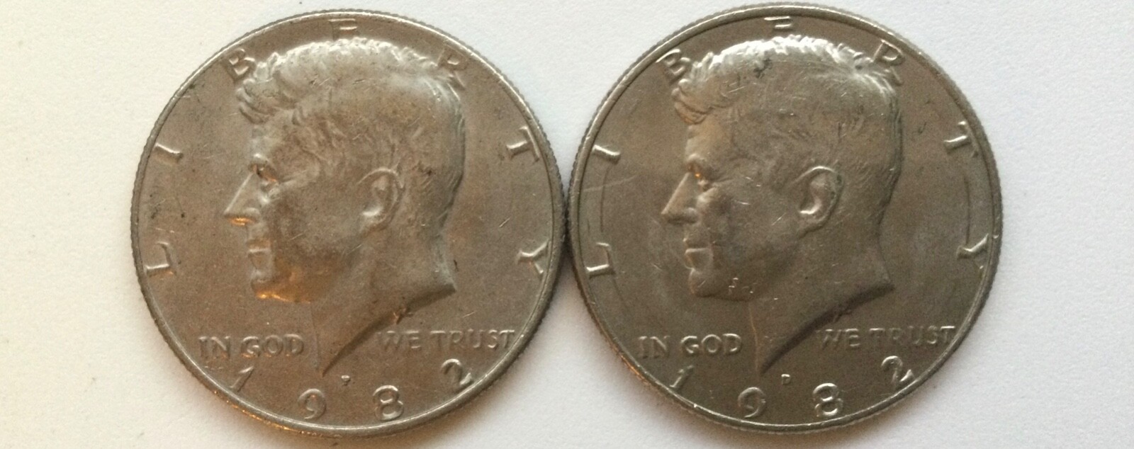 1982-P & 1982-D Kennedy Half Dollars! 2 Coin Set! Lower Mintage! Semi-key Date!