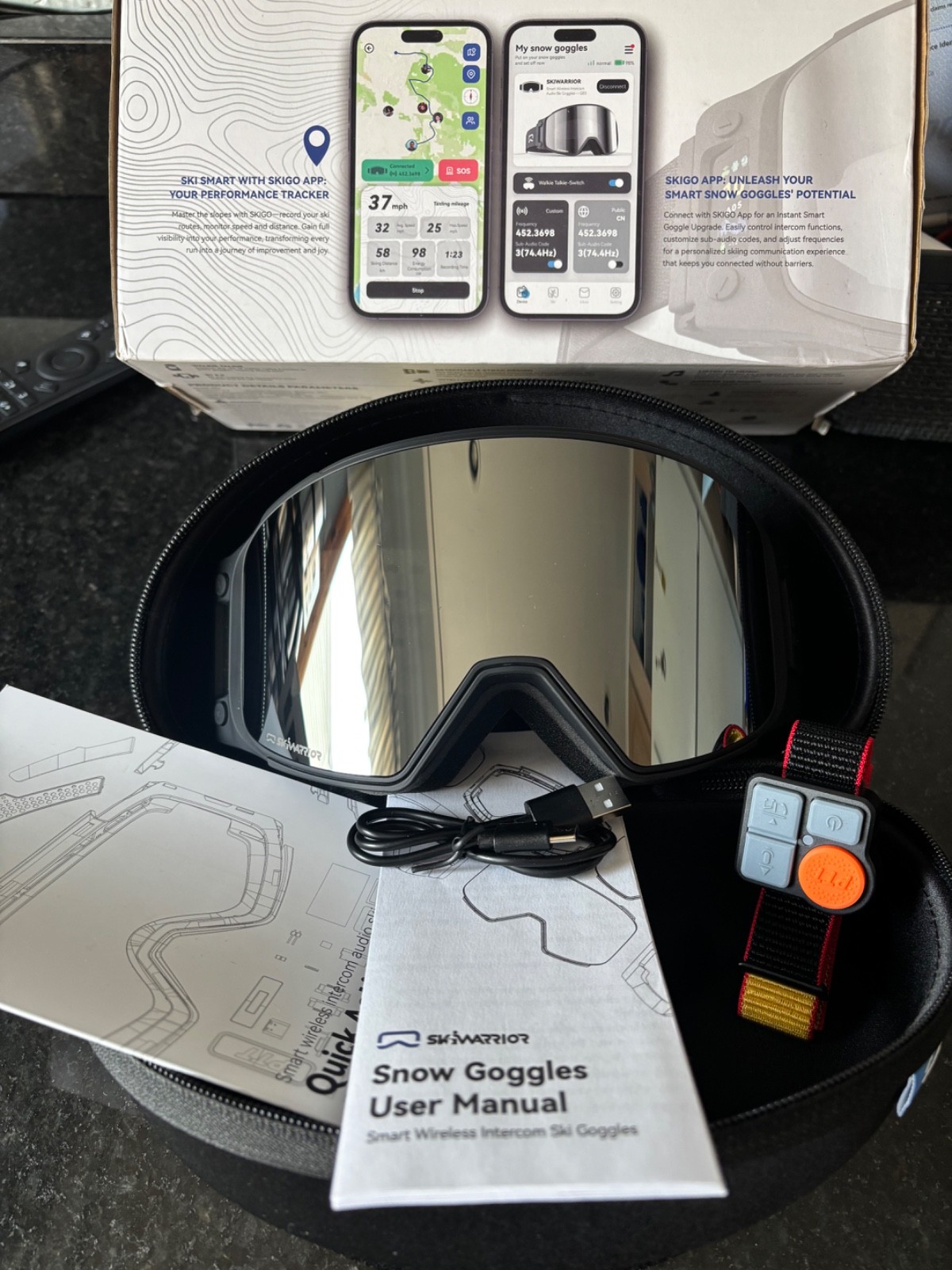 SKIWARRIOR Bluetooth Smart Ski Goggles with Walkie-Talkie for Adult-Anti Fog