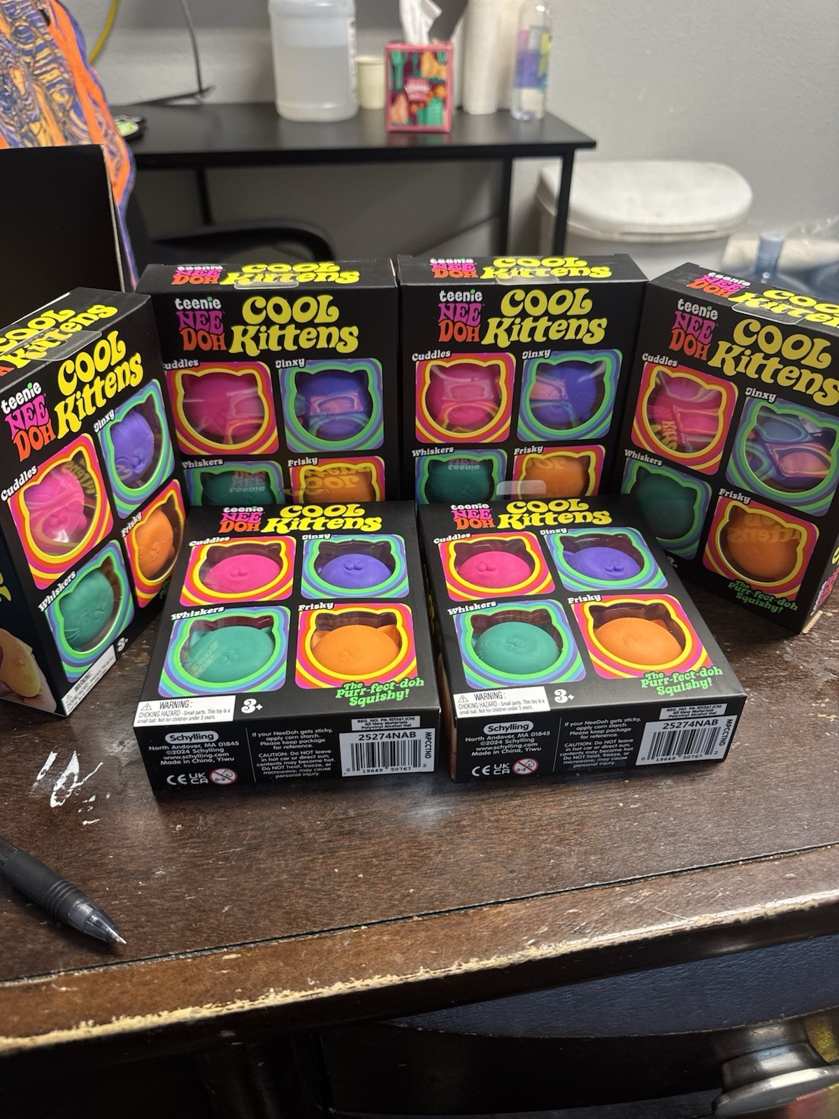 Nee Doh Teenie Cool Kittens  4-Pack 6-Lot + Display Box