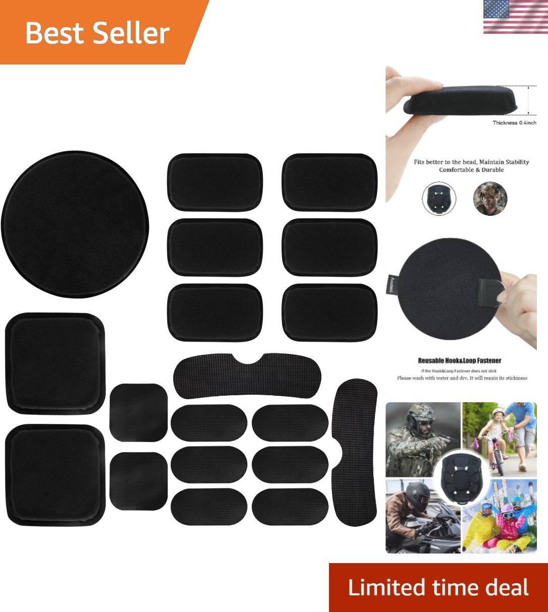 Universal Airsoft Helmet Pads Set - Comfortable Foam Padding Kit for All Helmets