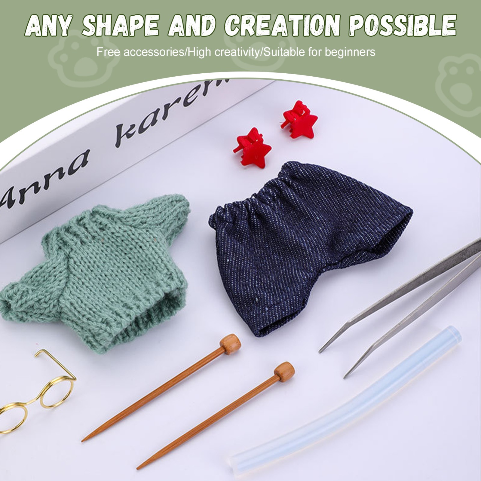 DIY Cute Bear Twist Stick Material Kit Handmade Chenille Stems Craft Set for Kid