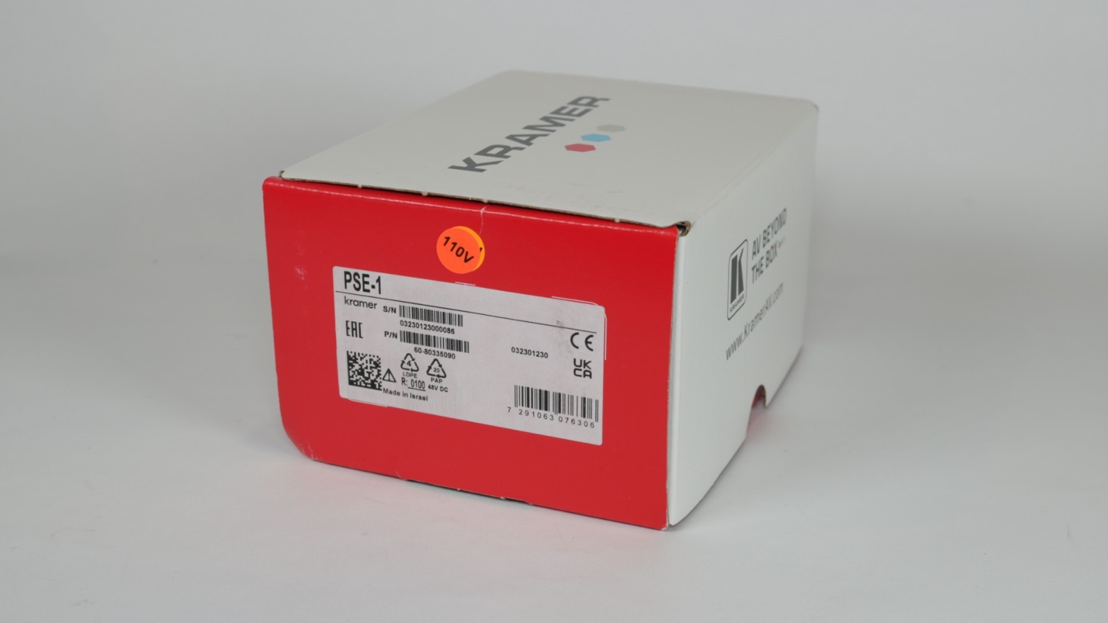 Kramer PSE-1 10G Gigabit UHD Power Over Ethernet Injector for AV applications