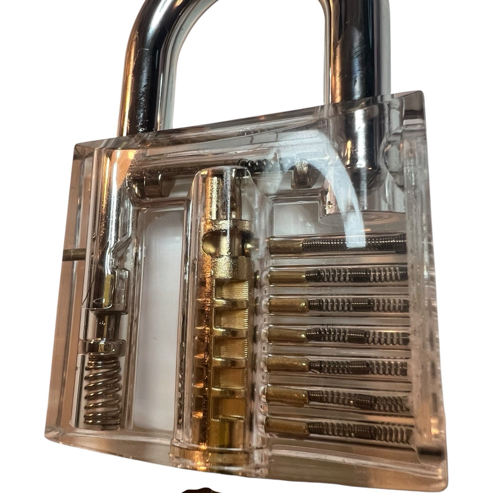 KAK Transparent Practice Padlock with Keys | 80x50mm Visible Locksmith Cutaway