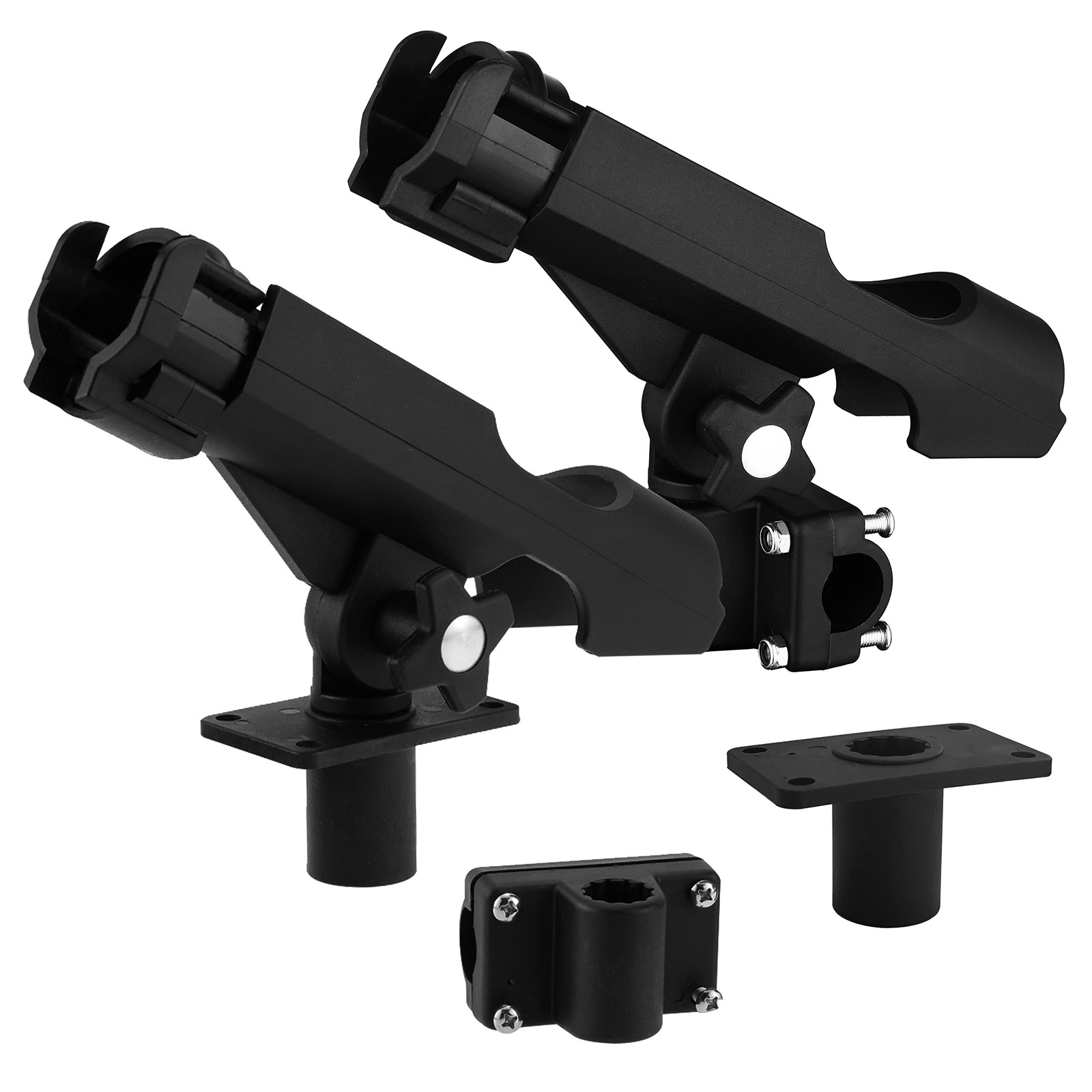 HiUmi Adjustable Black Fishing Rod Holder for Boat Kayak Swivel Side Mount...
