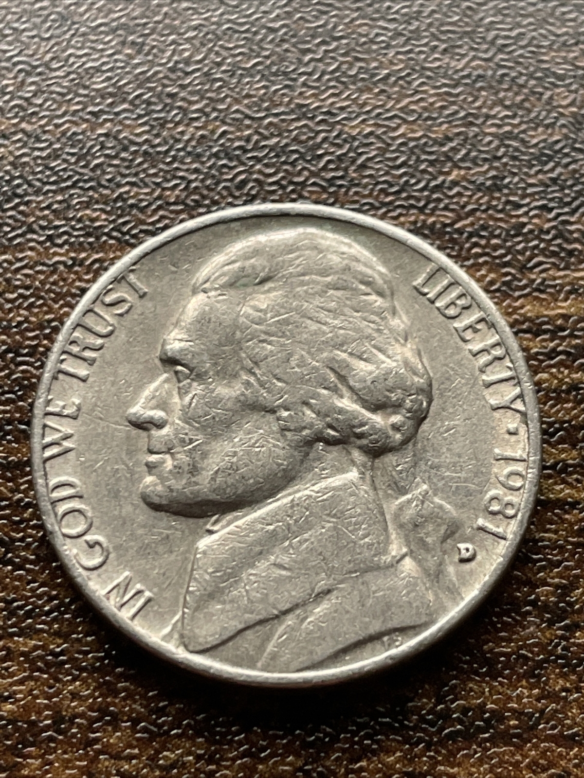 1981-D/D RPM ERROR Nice Overdate RPM D/D Jefferson Filled D Actual Coin TK3279*