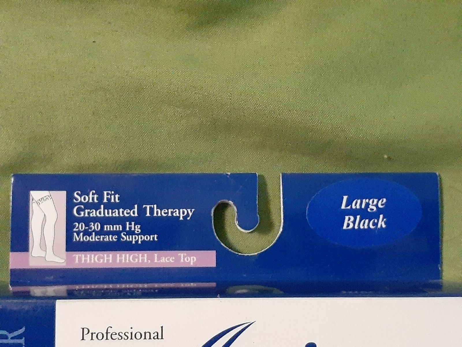 Activa Soft Fit Thigh High w/Lace Top 20-30 mmHg Black Large H3863