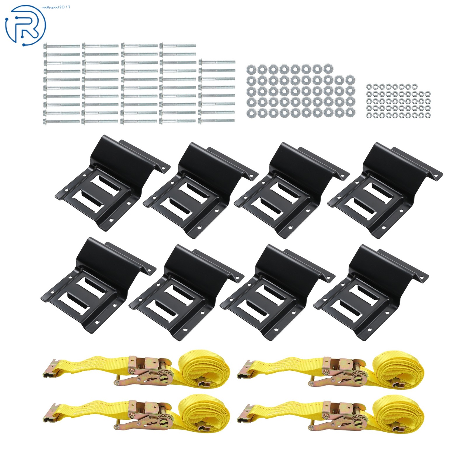 For Trailers UTV Durable Wheel Tire Tie Down 9' E Track Yellow Ratchet Straps