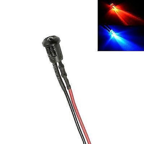 Alternance Rouge et Bleu Petit 3mm LED Voiture, Bateau, Caravane Faux Alarme
