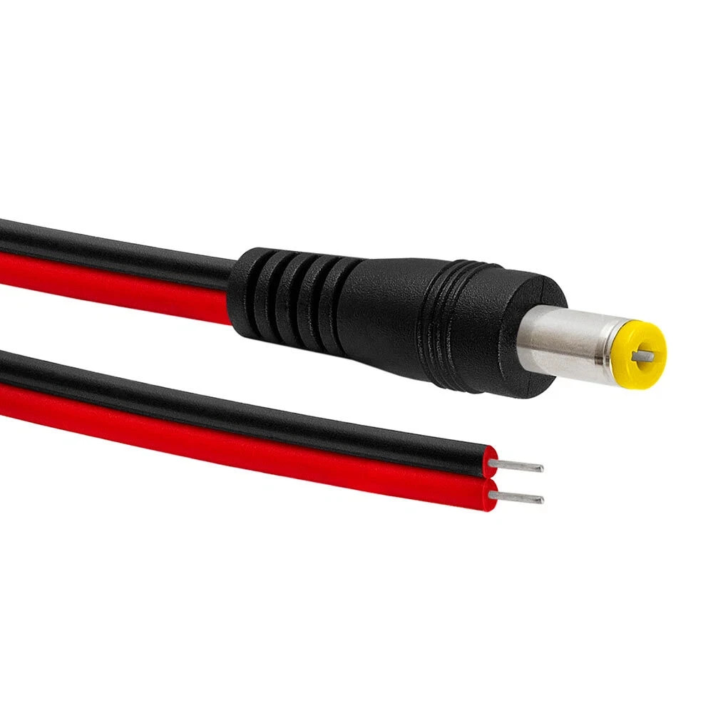 CCTV Security Camera DC Male Power Plug Pigtail Cable (10 Pack)