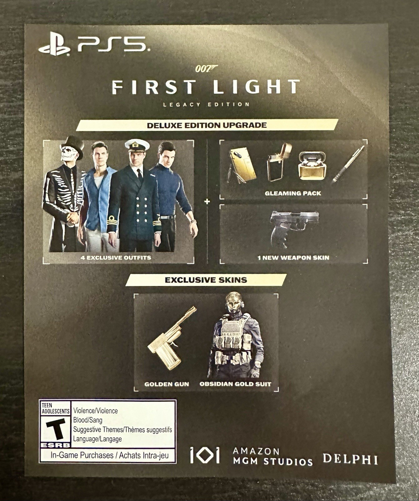 007 First Light Legacy Edition Deluxe Edition Upgrade PS5 PlayStation 5 DLC CODE