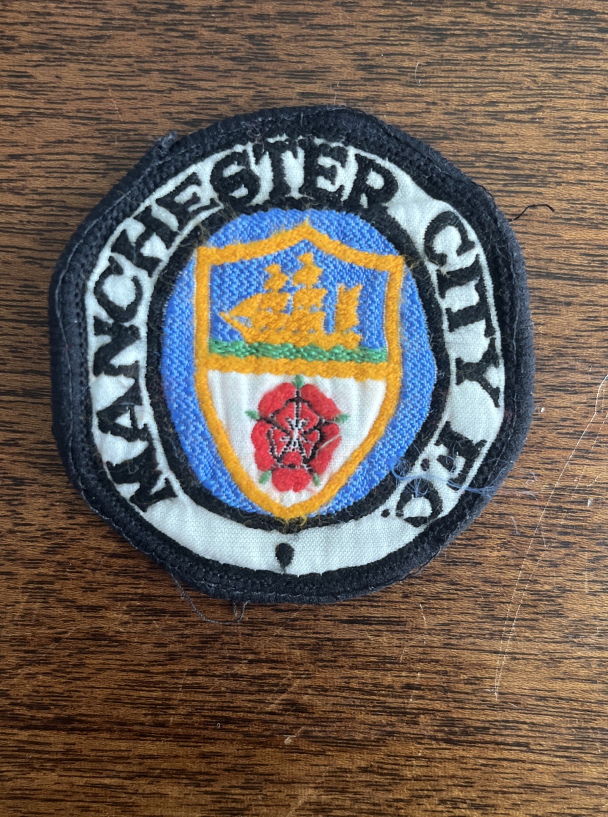 Manchester City FC Patch Soccer Football England Rare Older Vintage Badge Crest
