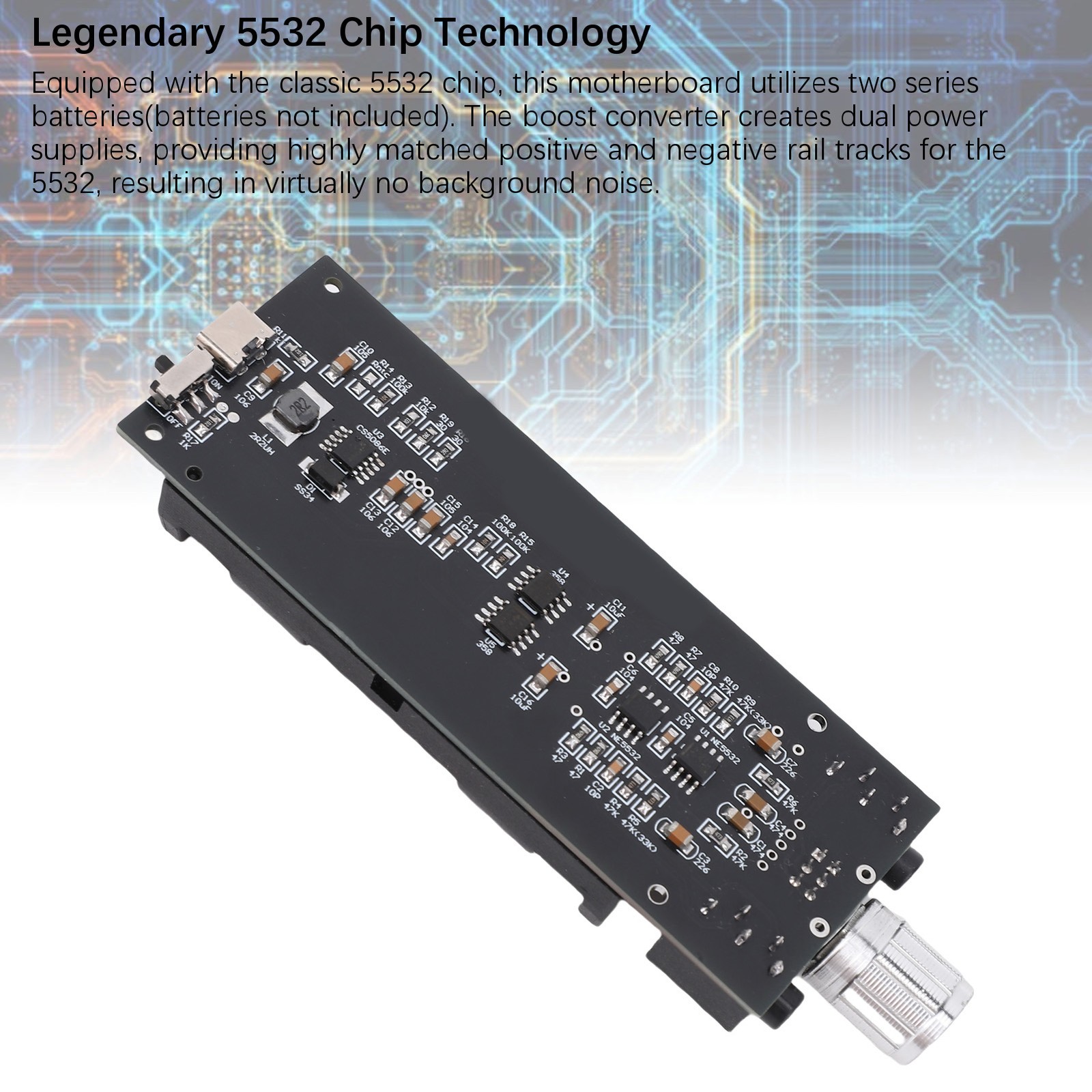 47HiFi NE5532 Headphone Amplifier Board PCB Rechargeable Earphone Amp Module 2A