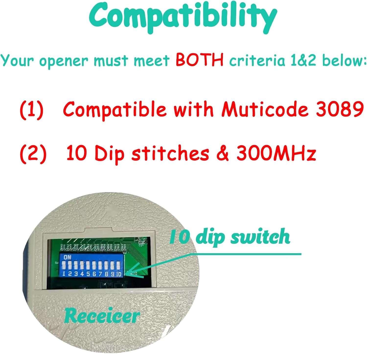 2x For 3089 multi-code multicode 308911 Linear MCS308911 300mhz 1 button remote