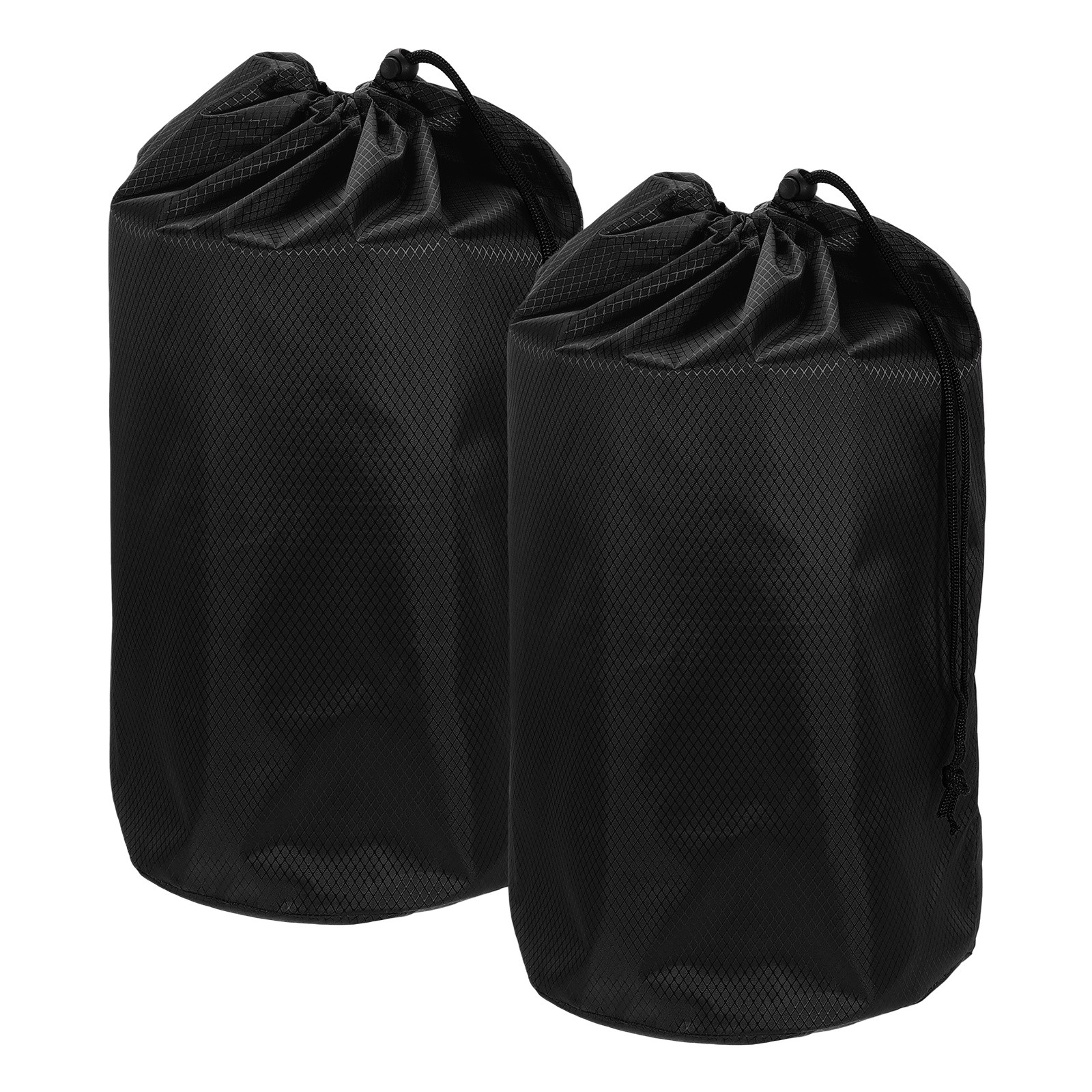 Stuff Sack, Waterproof Ditty Bags with Toggle 9x17In & 2 Pack & Black
