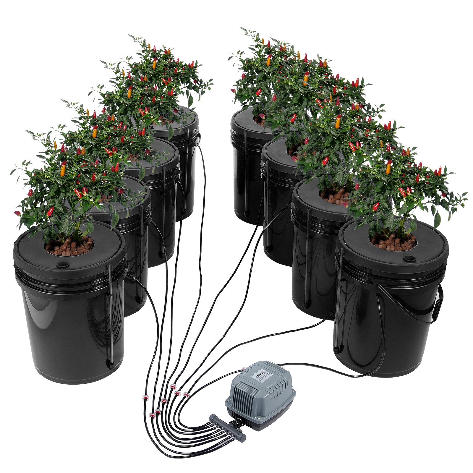 Hydroponics Deep Water Culture DWC Hydroponic System 5 Gallon 8 Buckets