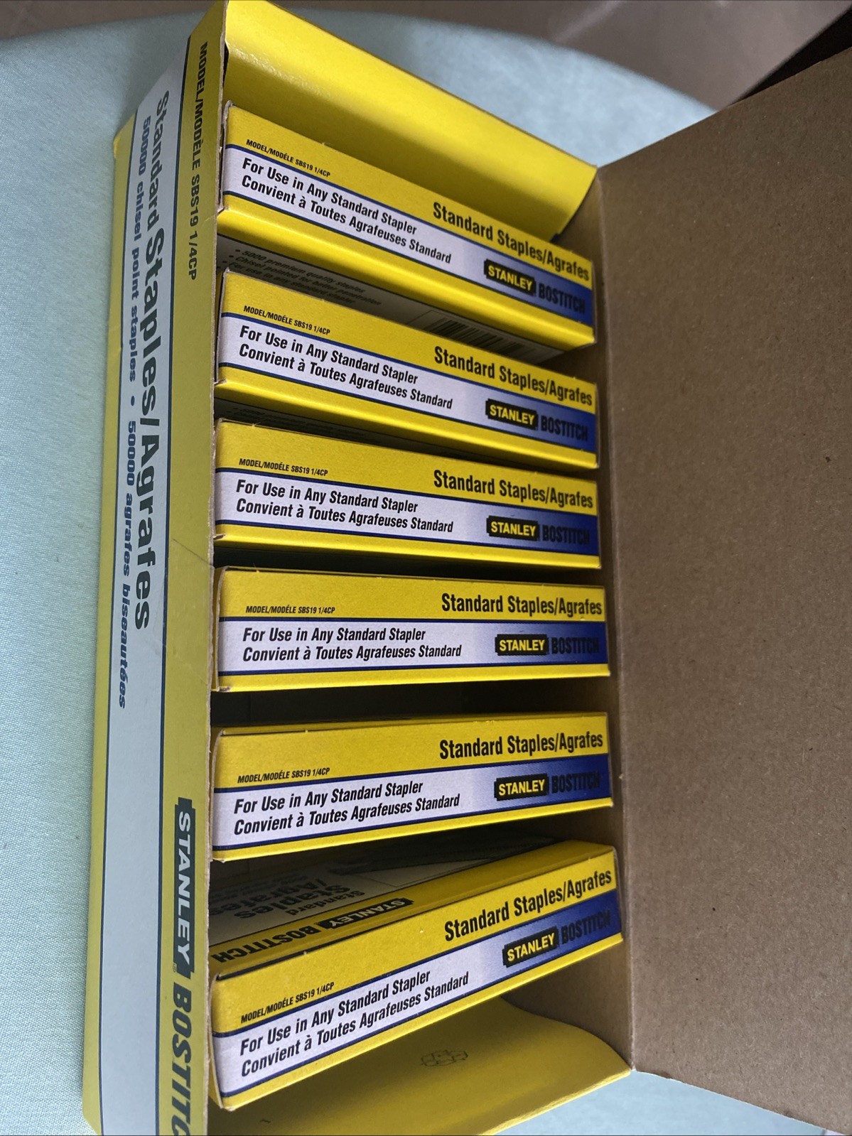 6 Boxes Stanley Bostitch SBS19 Standard Staples 5000/box 1/4CP Chisel Point USA