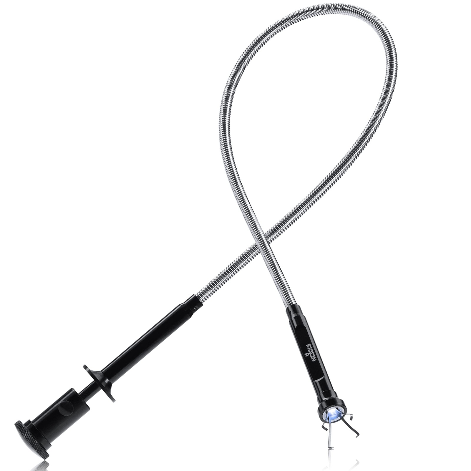 NoCry Magnetic Flexible Claw Grabber Pickup Tool with Bright LED Light Black