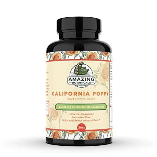 California Poppy 50mg 100X Extract Tablets 5,000 mg, 30ct