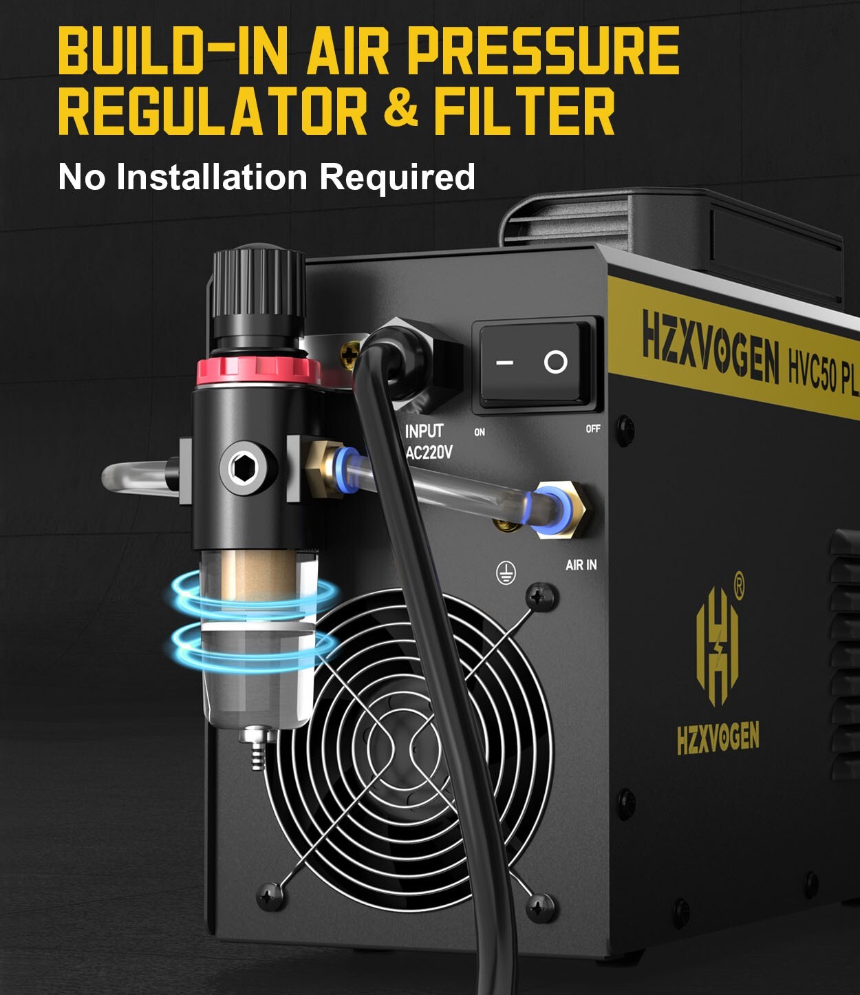 HZXVOGEN 110/220V HF Touch Pilot Arc Cutting Plasma Cutter Quick Air Connector