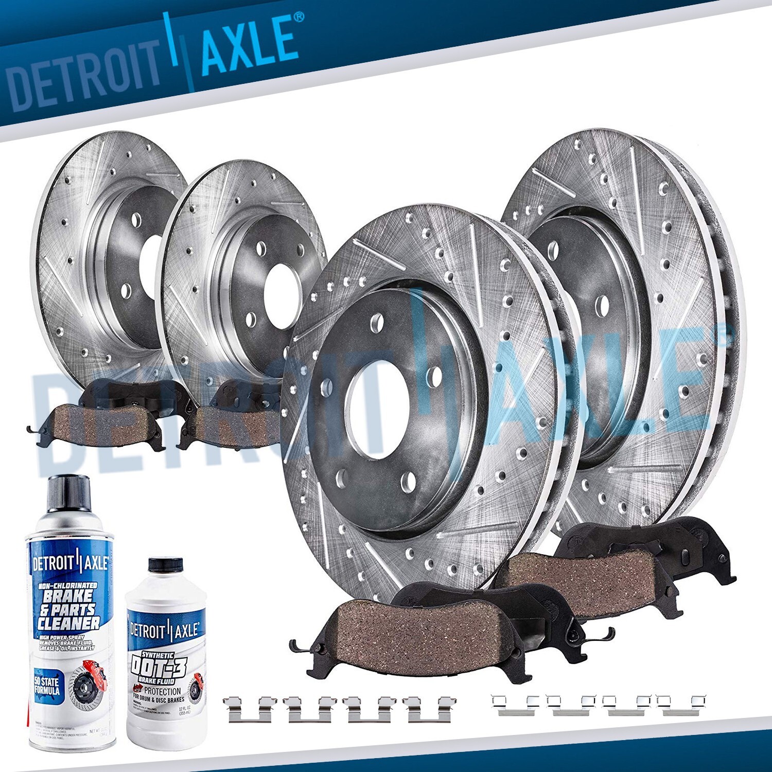 Front Rear Drilled Rotors Ceramic Brake Pad for LaCrosse Allure Grand Prix
