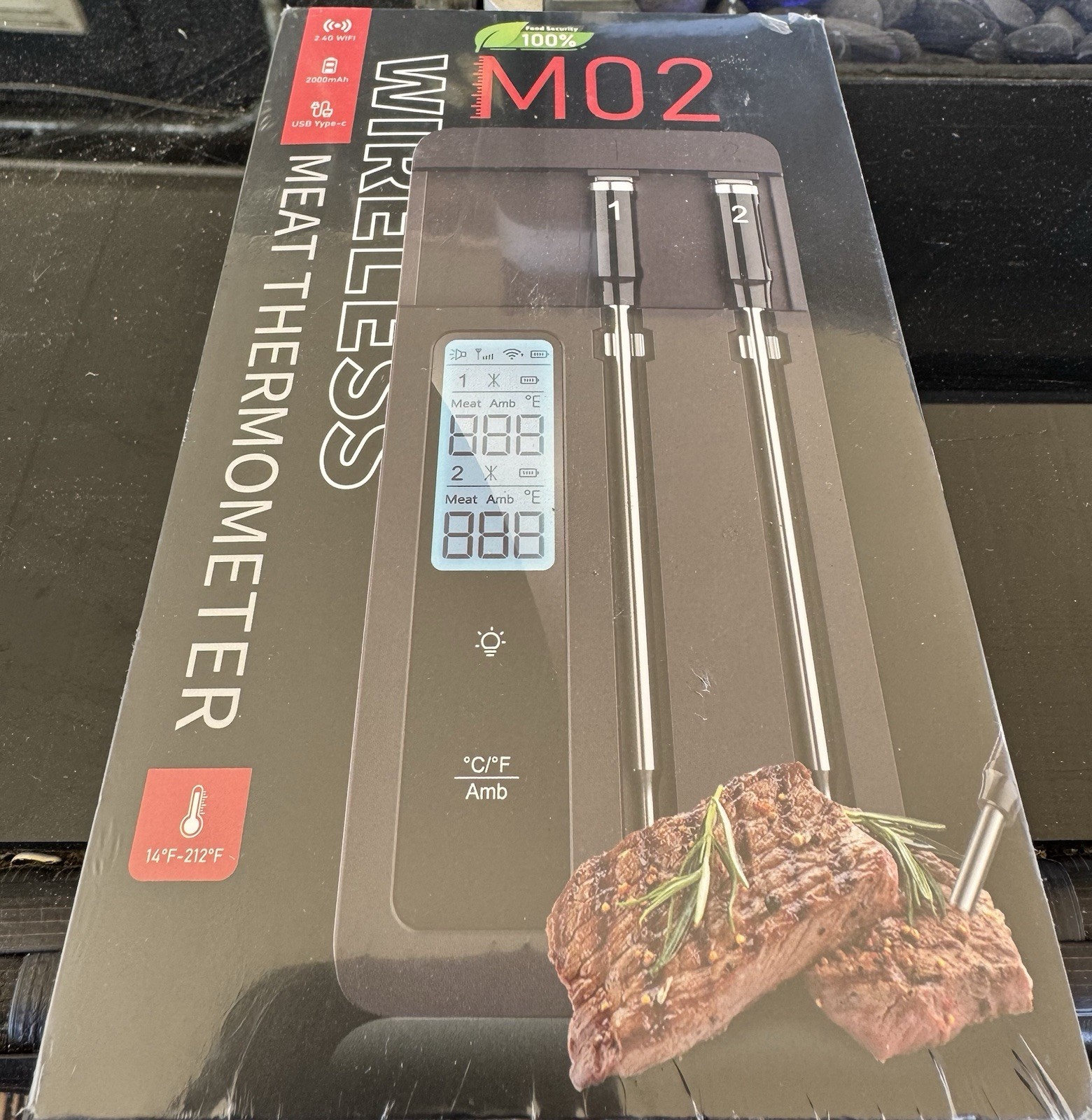 M02 Wireless Meat Thermometer WiFi Bluetooth Dual Probe Digital BBQ Grill Smoker