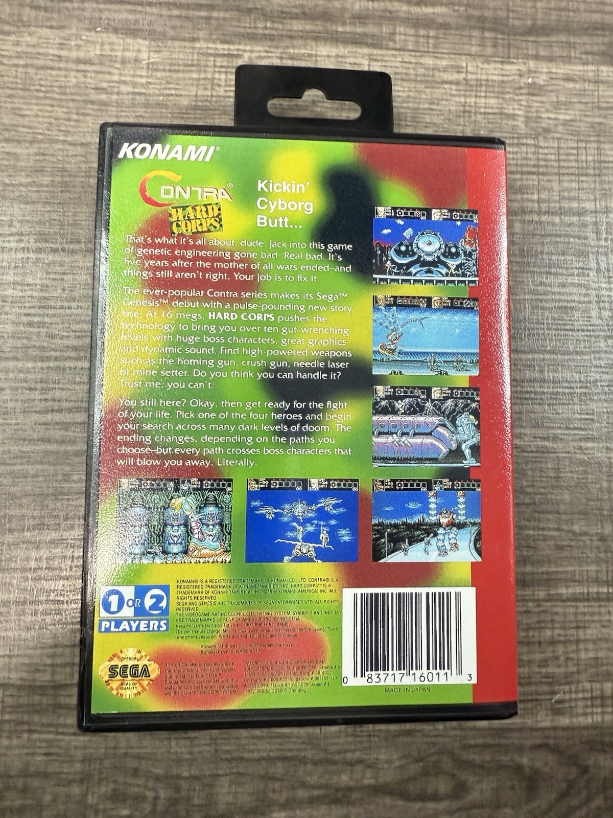 Contra Hard Corps Custom Game Case For Sega Genesis *NO GAME*
