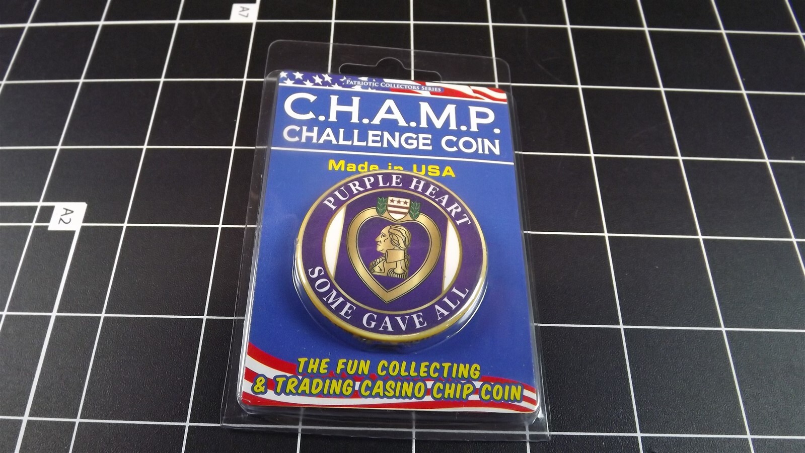 CHALLENGE COIN, BRAND NEW DESIGN "PURPLE HEART" SOME GAVE ALL