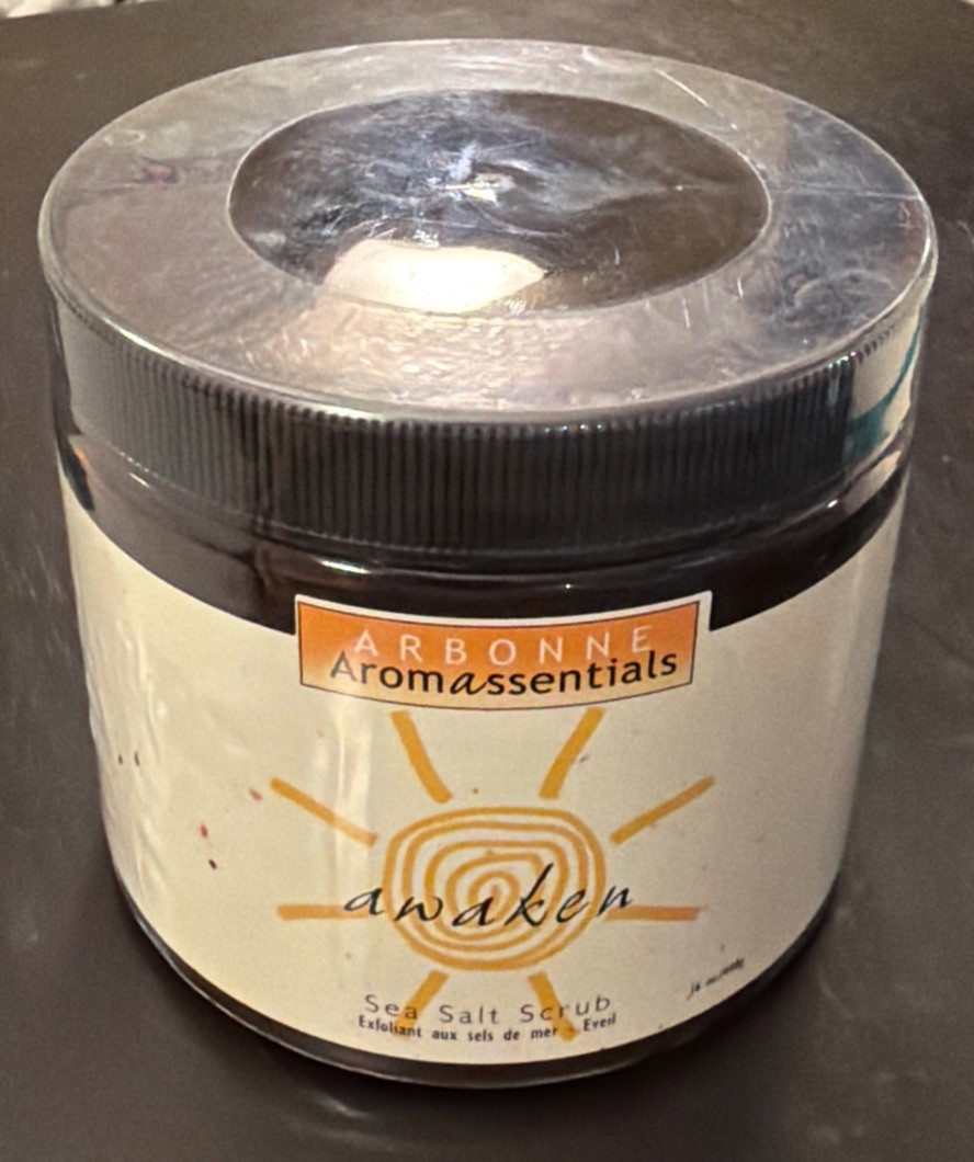 Arbonne Aromassentials Awaken Sea Salt Scrub 16 Ounce Body Exfoliant New Sealed