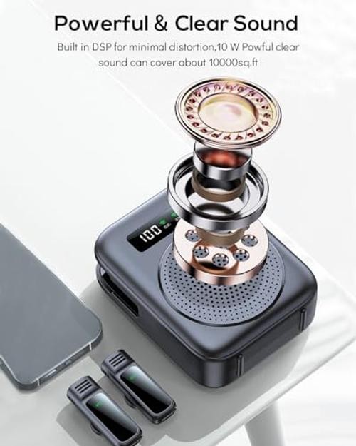 2025 New Upgraded Voice Amplifier Wireless Microphone, Portable Voice