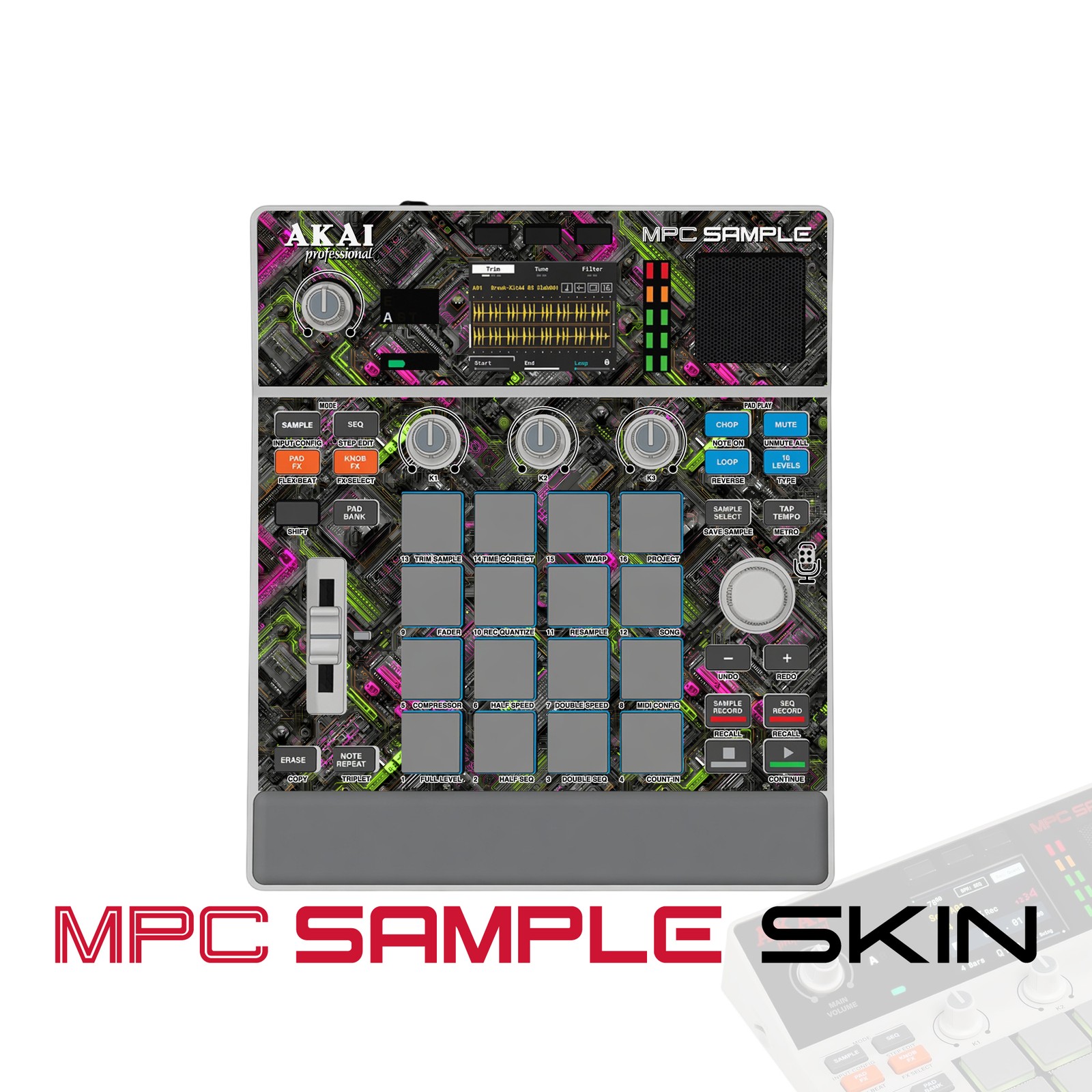 Akai MPC Sample Skin / Violet Glitch