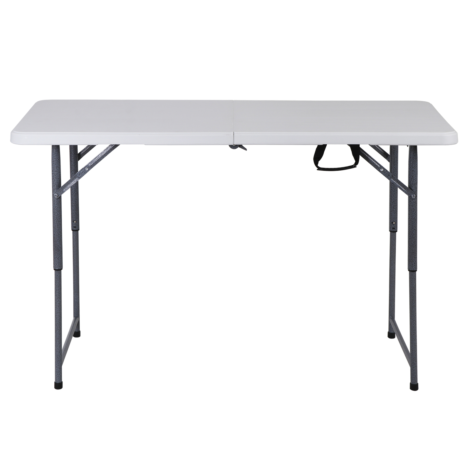 4ft Plastic Folding Table Portable Heavy Duty White Dining Table Fold-in-Half