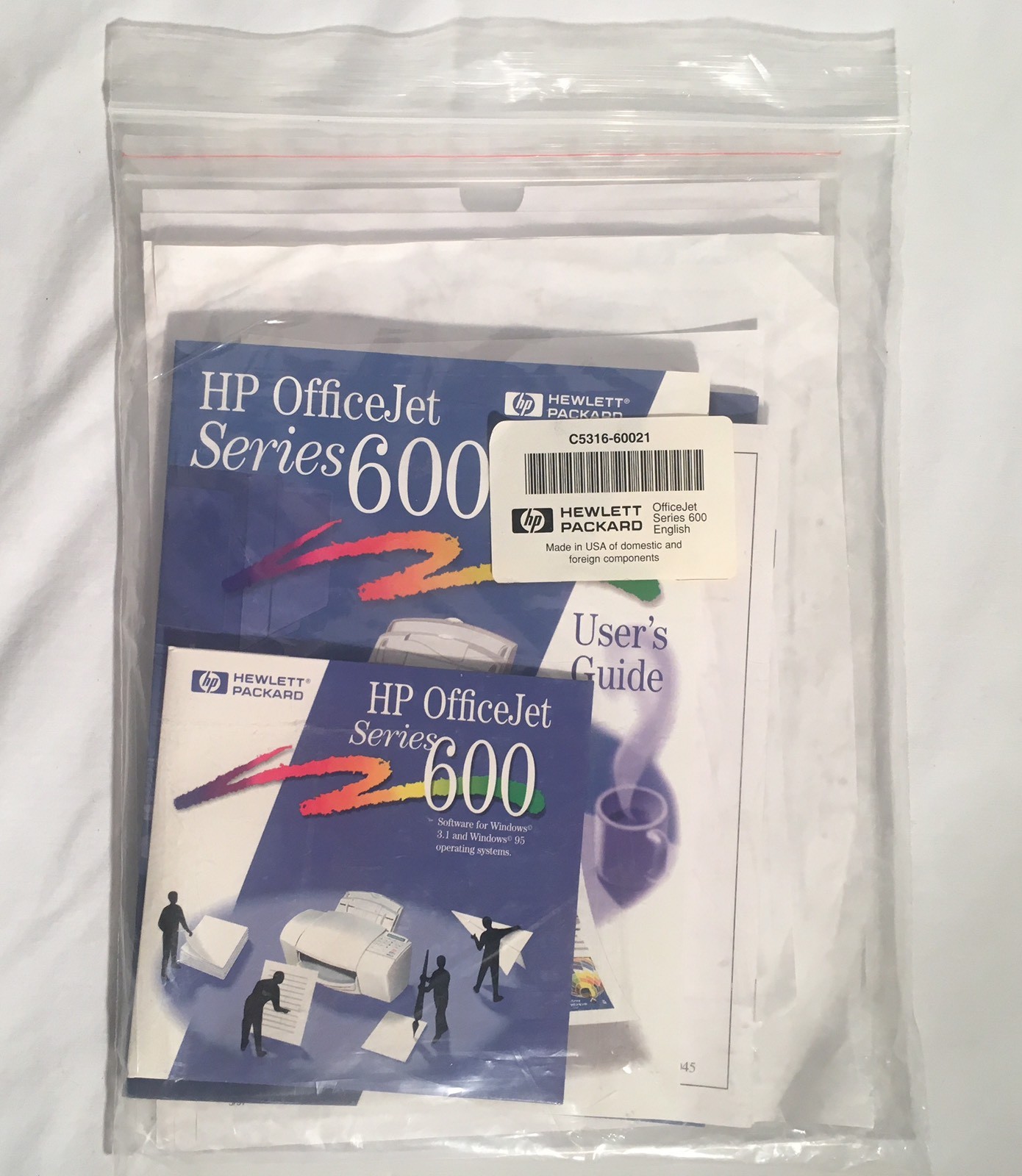 Hewlett Packard HP OfficeJet Series 600 Driver Software CD & Manuals Windows 3.1