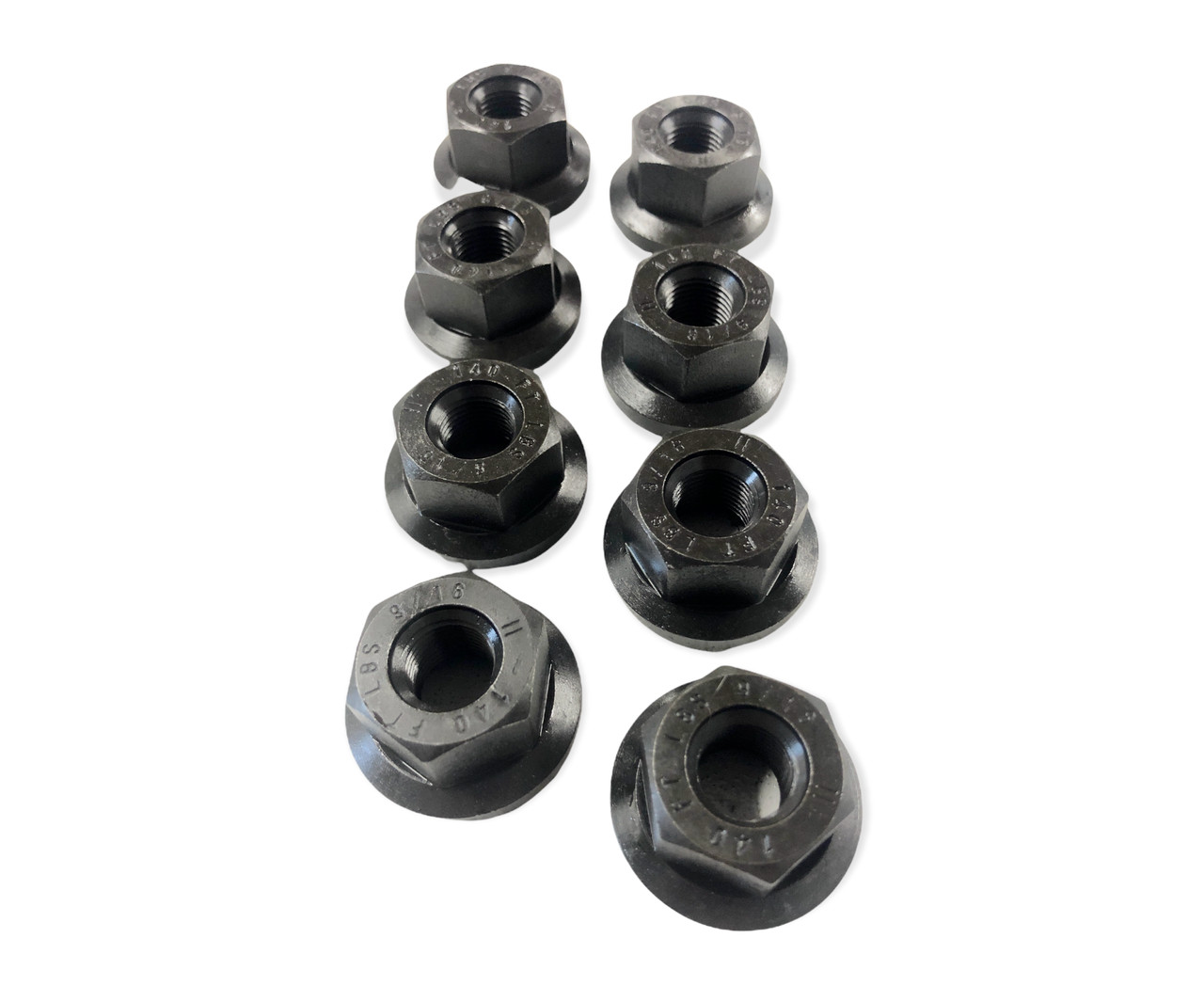 (8) 9/16-18 Hex Swivel Flange Nut Plain black finish 9/16x18 trailer Nuts