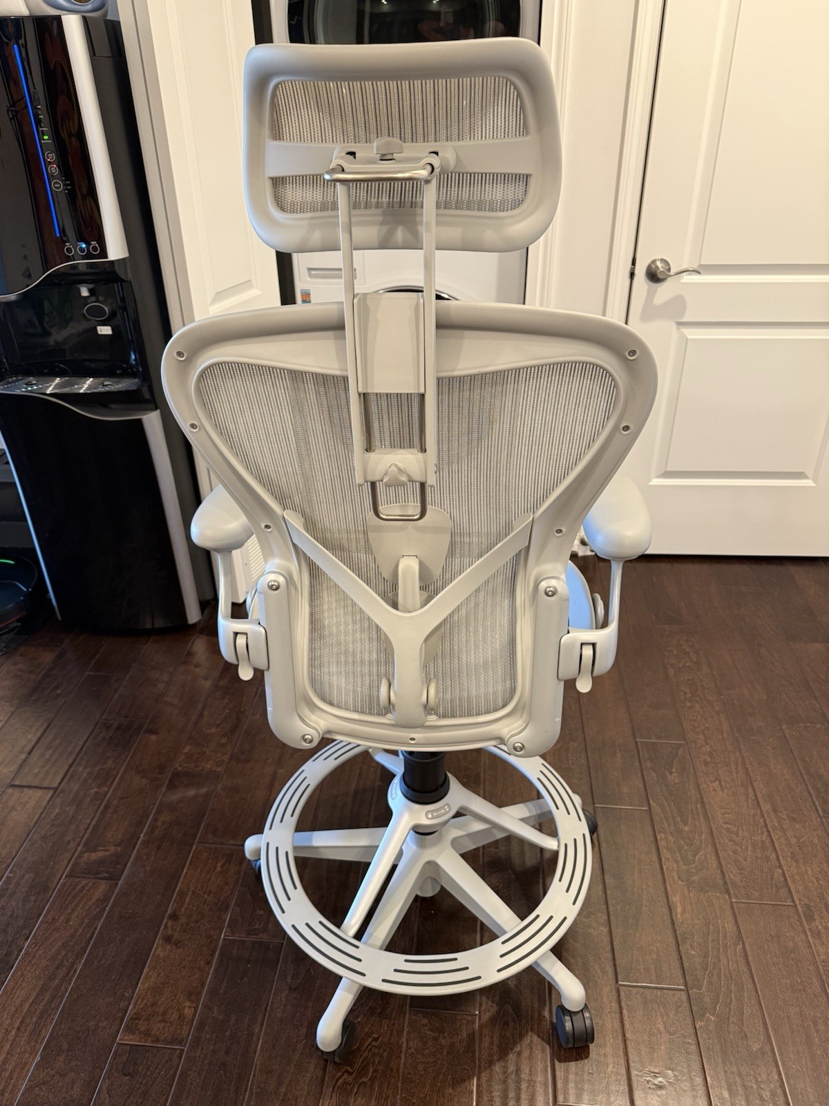Authentic Herman Miller Aeron Remastered Drafting Stool Chair Mineral + Headrest