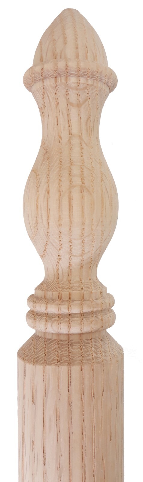 Round Traditional Corner Guard Both Ends Turned - 48" Tall x 1 3/8" Wide Oak