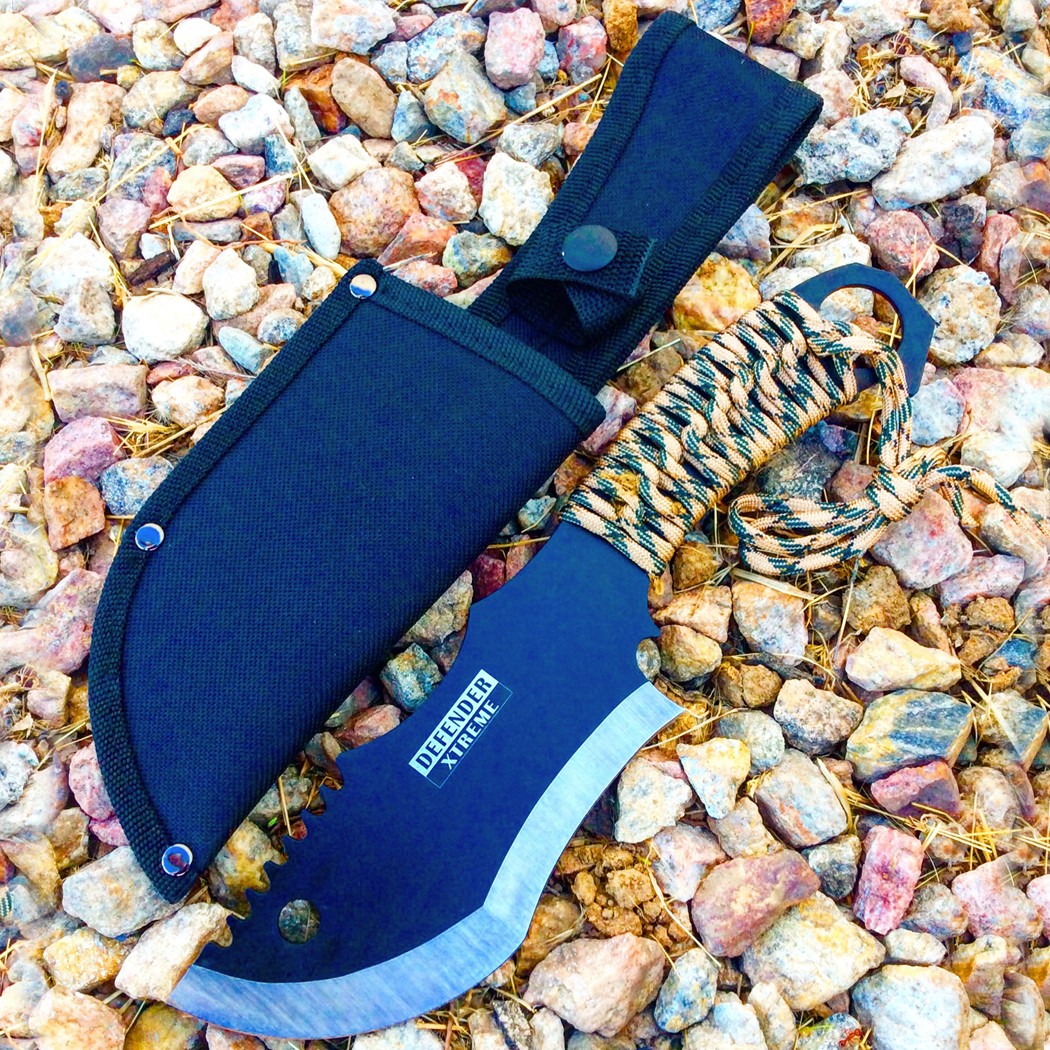 10.5"" Defender Xtreme Hunting Knife Full Tang with Camo Nylon Wrapped Handle