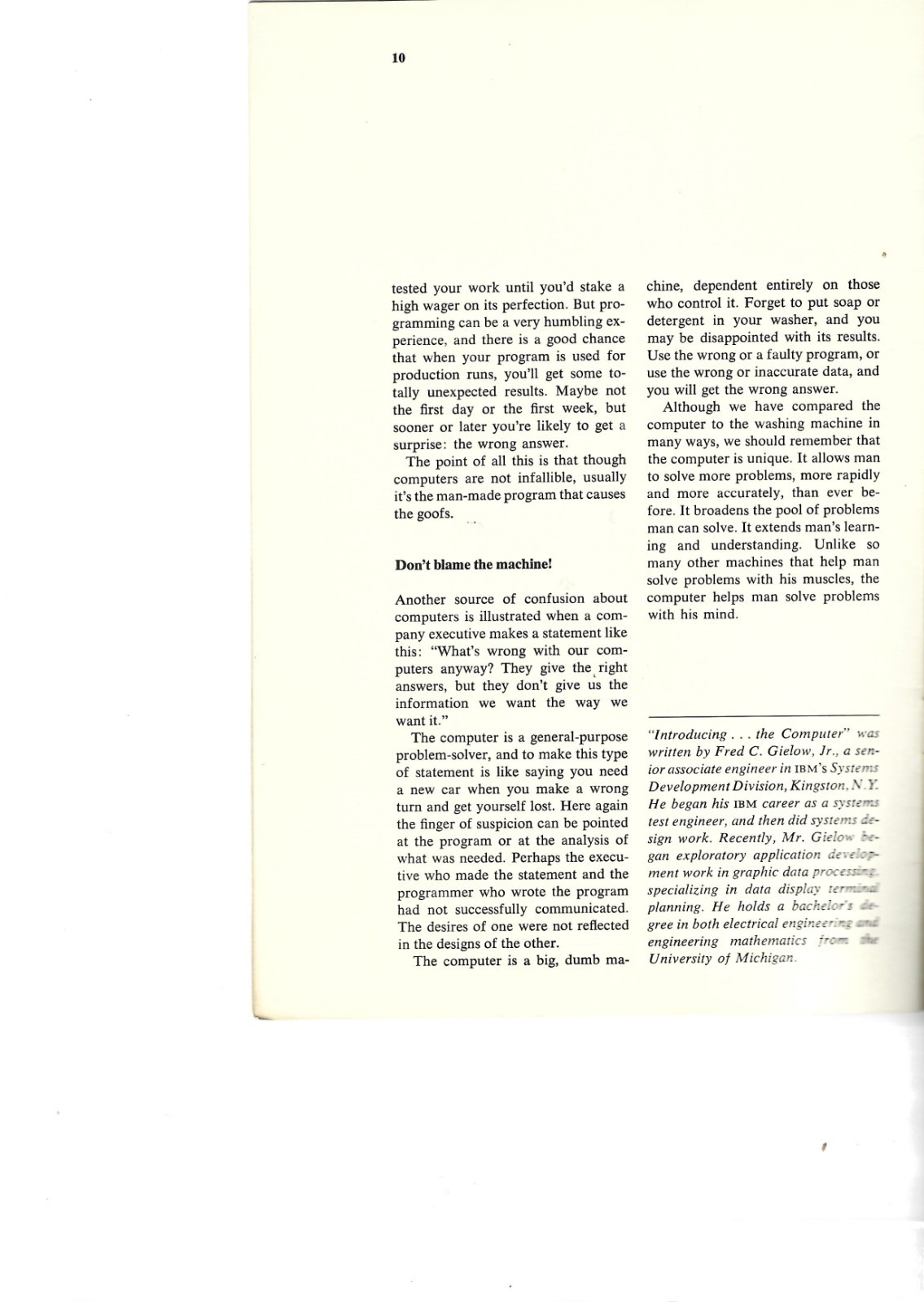 Introducing...The Computer, Early IBM Marketing Pamphlet