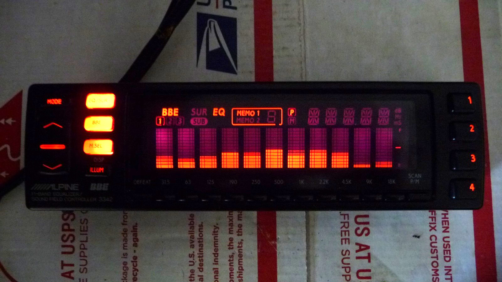 ALPINE 3342 complete in box old school equalizer preamp spectrum analyzer JAPAN
