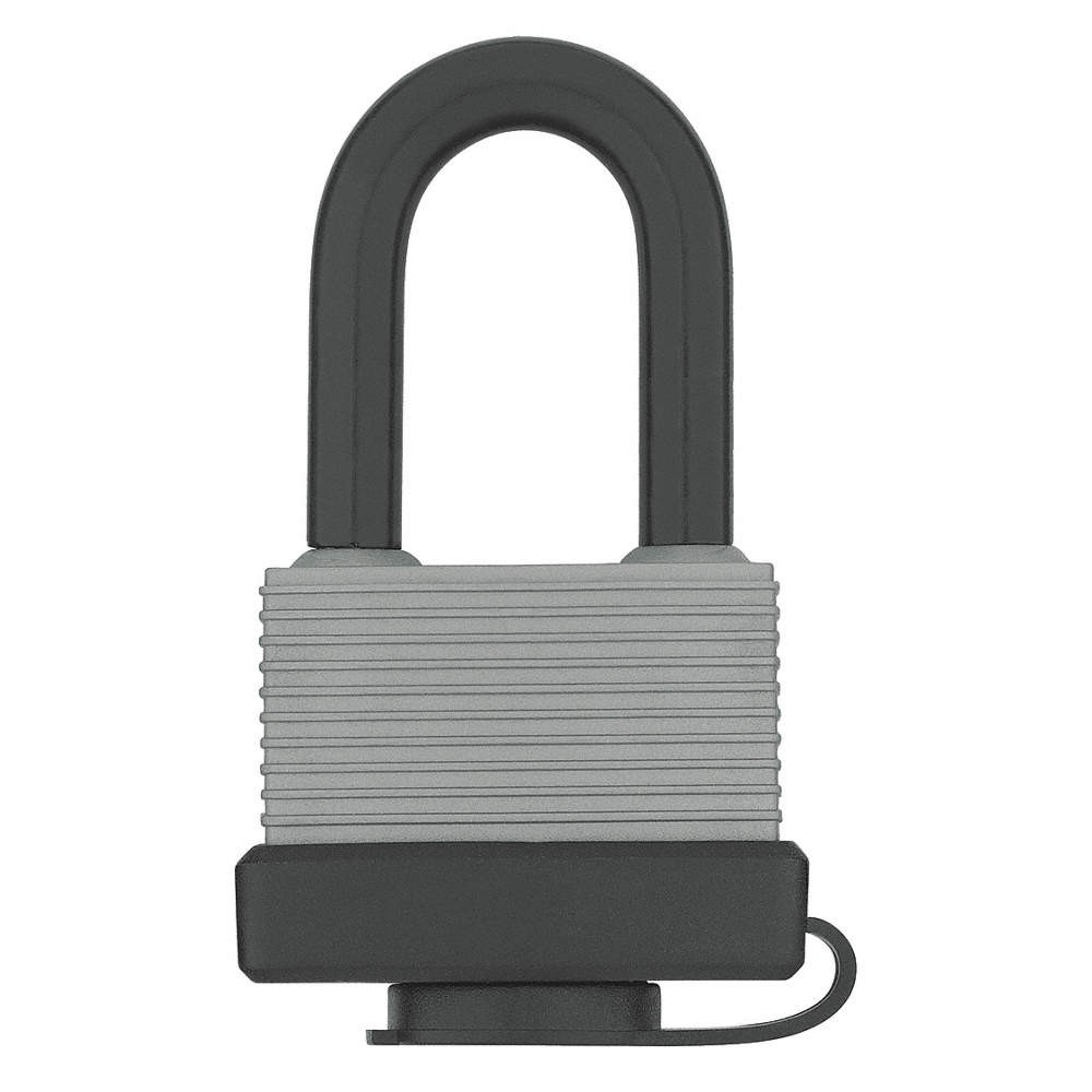 GRAINGER APPROVED 48JP98 Keyed Padlock, 7/8 in,Rectangle,Silver 48JP98