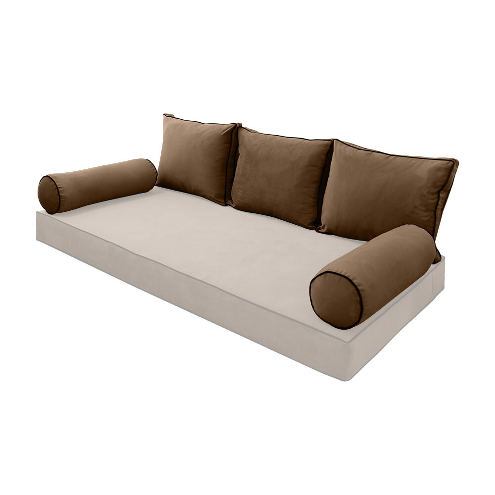 SLIPCOVER ONLY Contrast Full Style V3 Velvet Indoor Daybed Bolster Cushion AD308