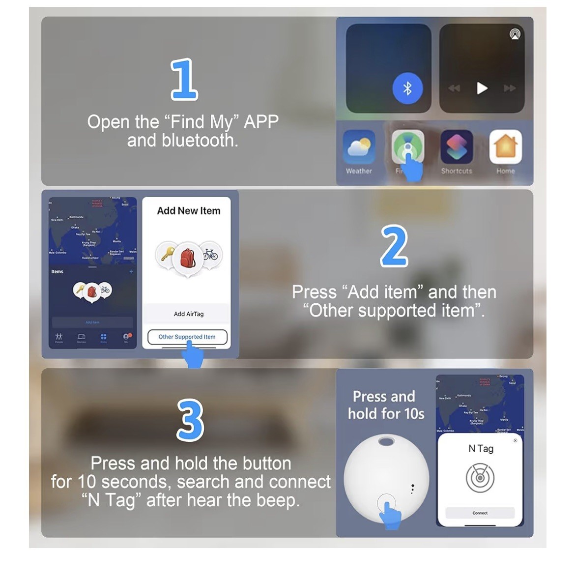 Tracker Tag 4 Packs Tracker, Smart Tag Locator Tracking Device,Key Finders