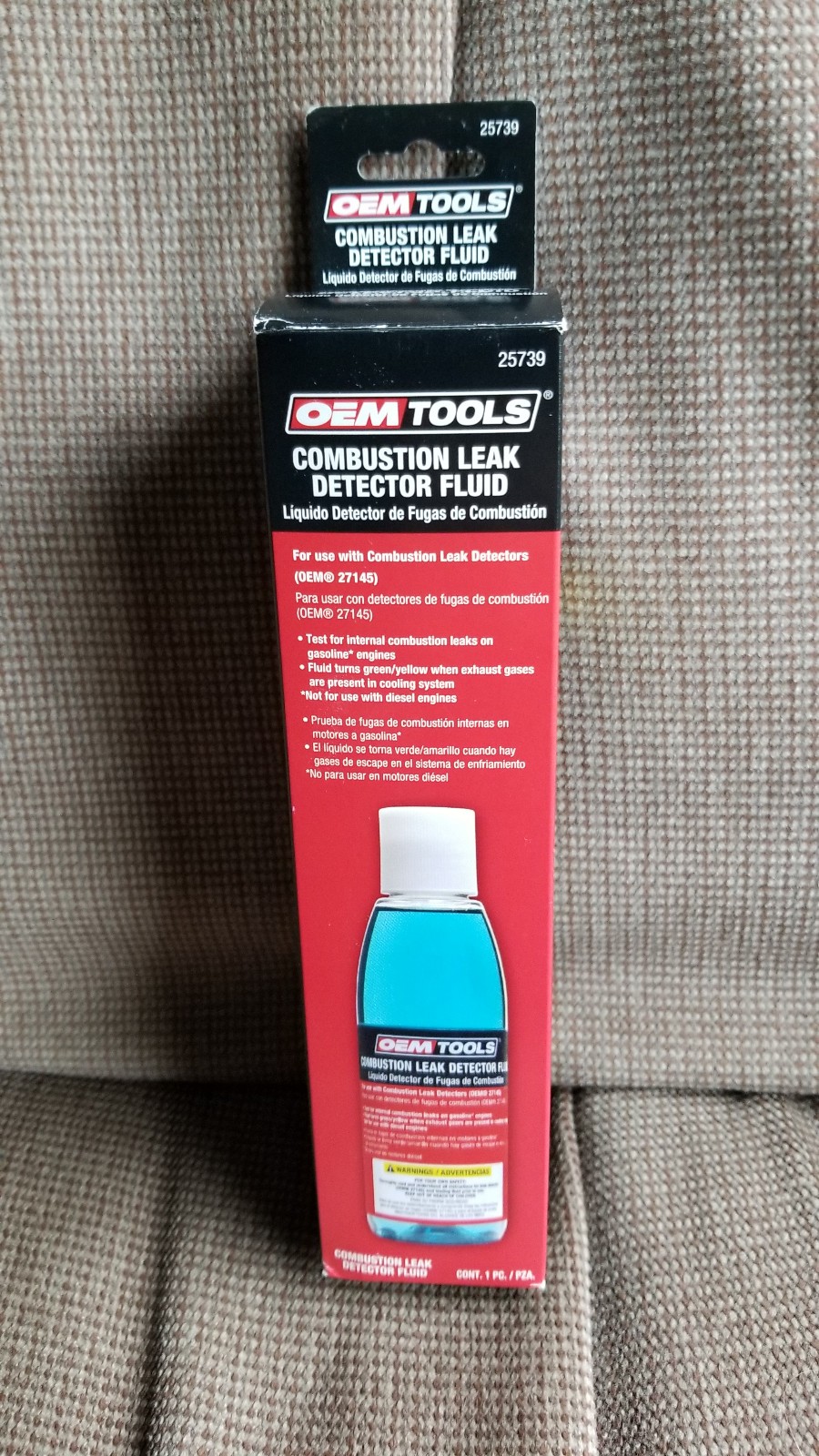 Engine combustion leak detector testing fluid