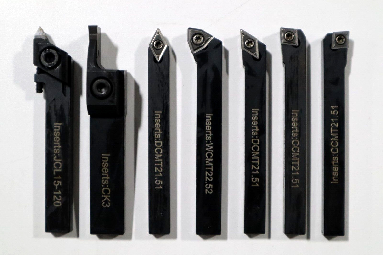 7 PC SET,  1/4" INDEXABLE TURNING TOOLS W/ CARBIDE INSERTS INSTALLED     XS065