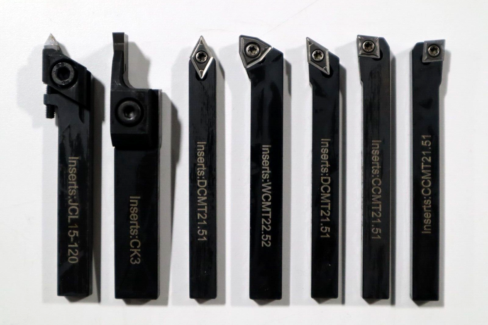 7 PC SET, 1/4" INDEXABLE TURNING TOOLS W/ CARBIDE INSERTS INSTALLED XS065