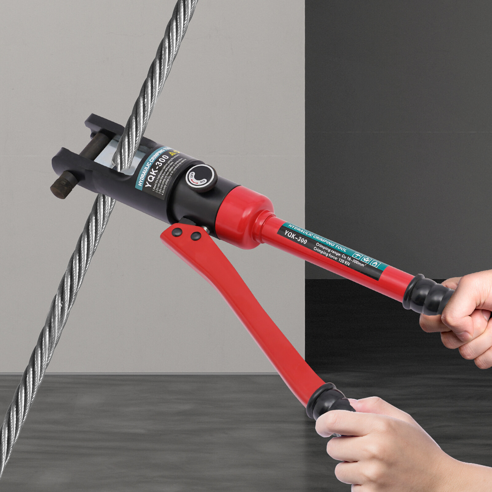 120KN Hydraulic Wire Crimper Crimping Tool Battery Cable Lug Terminal w/11 Dies