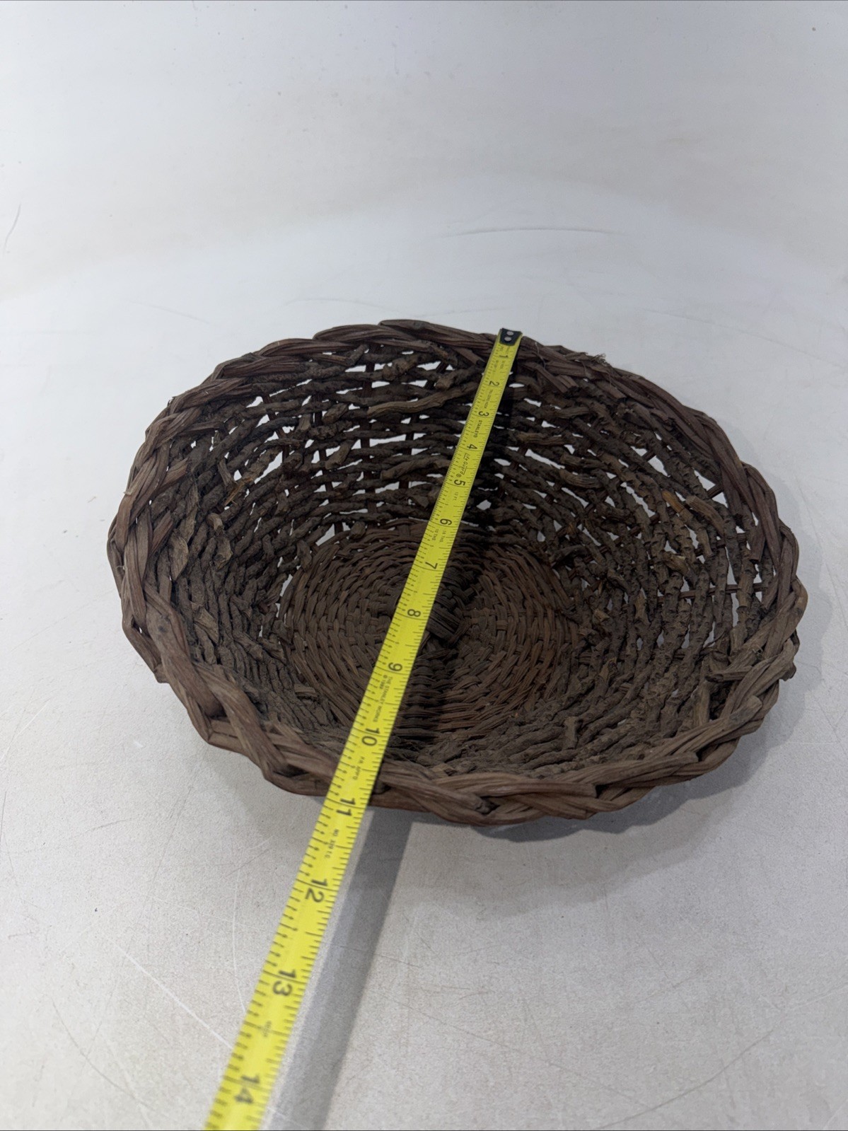 Wicker Rattan Brown Round Woven Basket