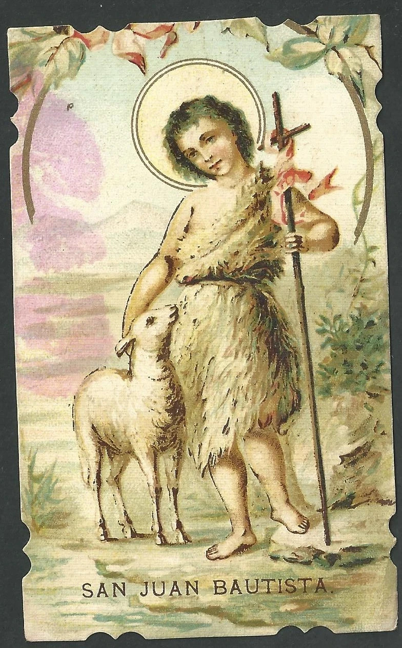 Holy card antique de San Juan Bautista santino image pieuses estampa