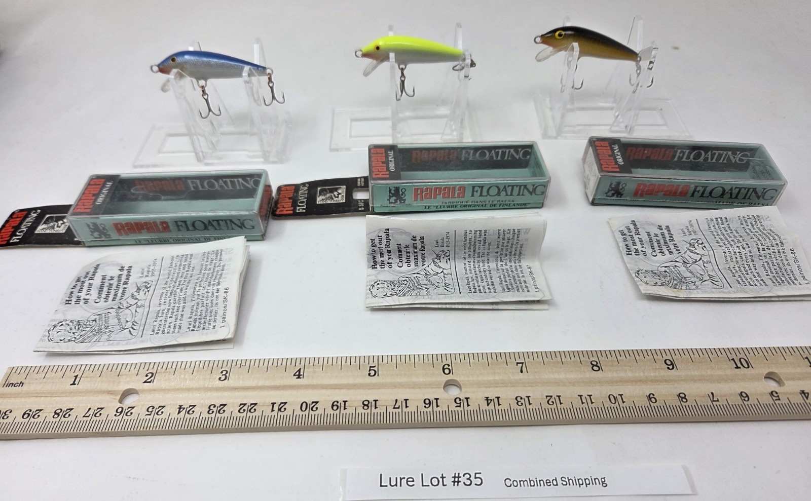 Lure Lot #35 Vintage RAPALA ORIGINAL FLOATING MINNOW 5B 5SFC 5G Finland Ireland