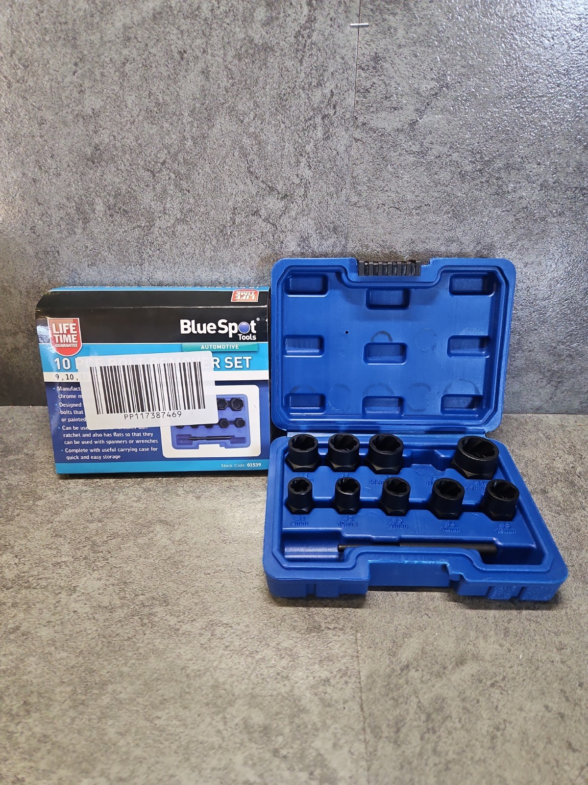BlueSpot Bolt Remover Nut Extractor 3/8" Damaged Rounded Rusted (Read Discriptio