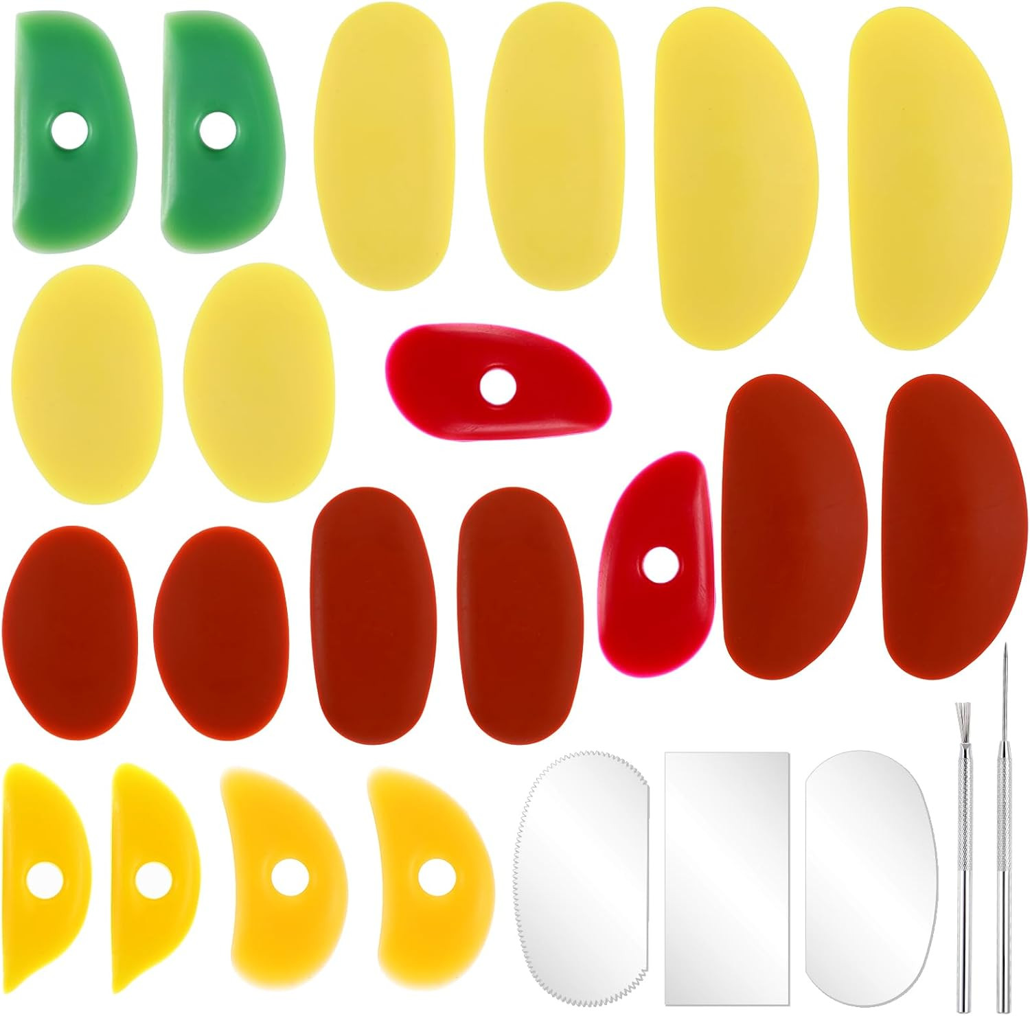 25 Pcs Silicone Pottery Ribs, Multi Styles Clay Soft Rubber Sculpting Tools
